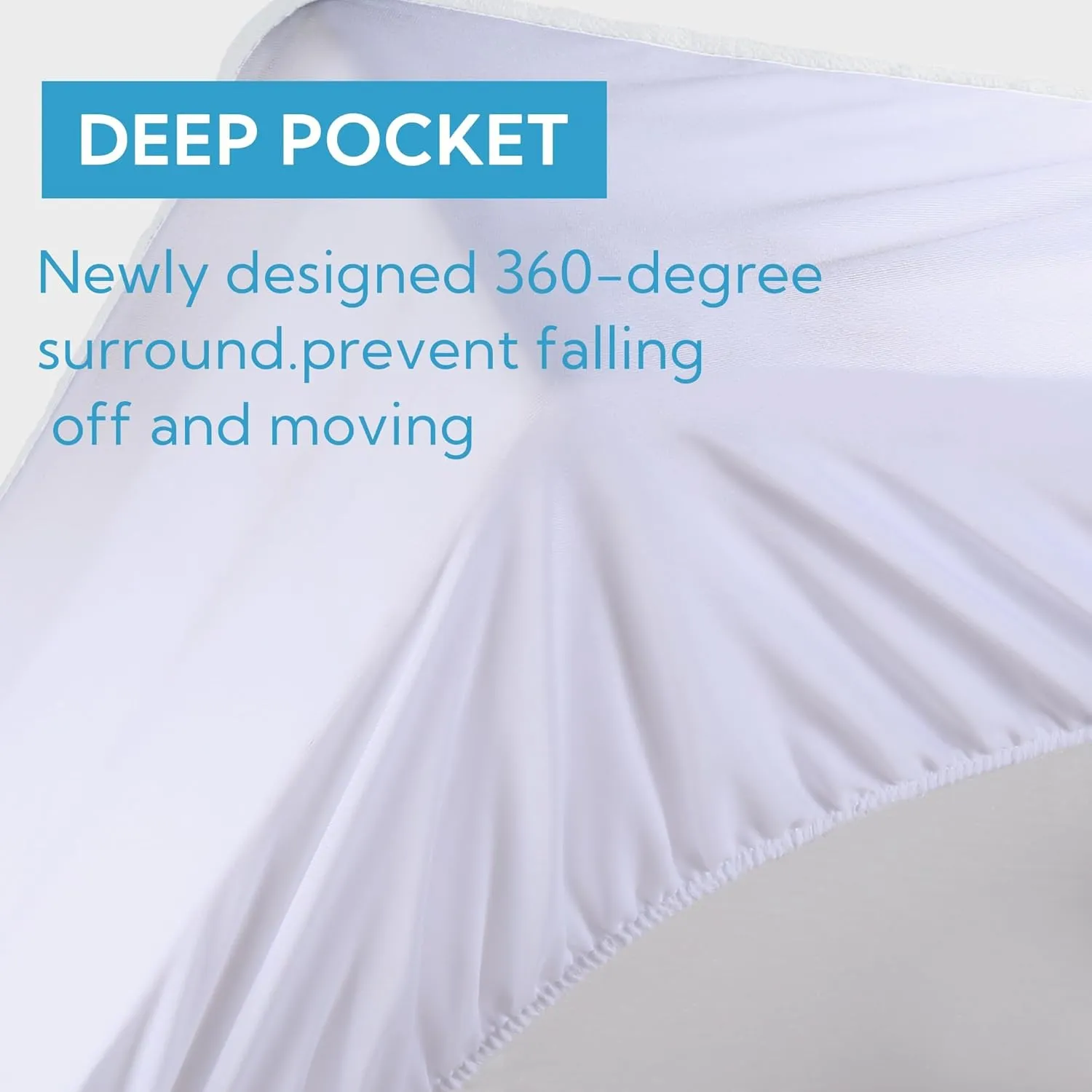SUNNY HEAT Heated Mattress Pad Queen Size, Dual Control, 60x80inch, Fit Up to 21 Inch Deep Pocket, 4 Heating Level, 10 Hour Auto-Off, Warmming Bed, White