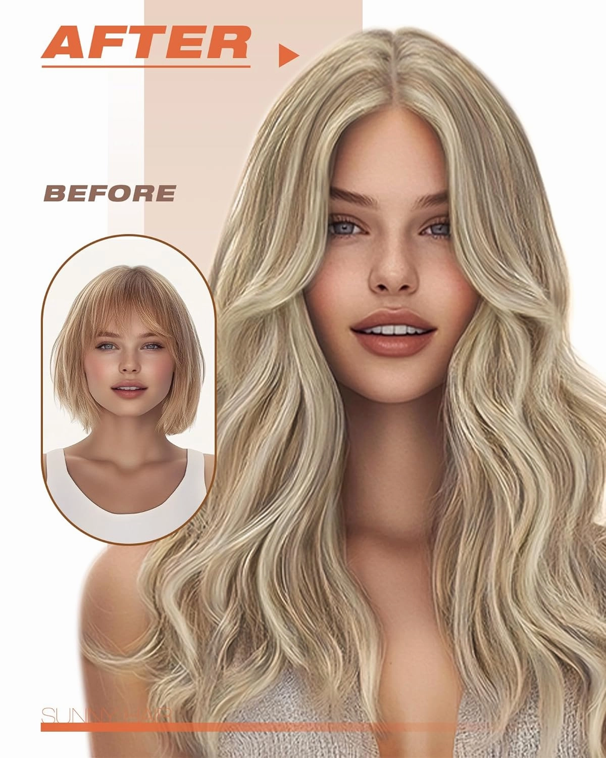 Sunny Hair Tape in Hair Extensions Real Human Hair Invisible Remy Hair Extensions Tape ins for Women Lightest Brown Highlight Platinum Blonde 22 inch 20Pcs 50G