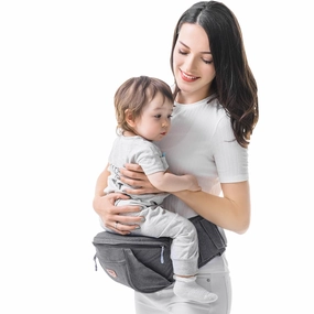 SUNVENO Baby Carrier with Hip Seat, CPC-Certified Baby Hip Seat for Newborns & Toddlers, Ergonomic Infant Carrier up to 45lbs, Adjustable Waistband & Various Pockets, All Seasons Carrier, Grey