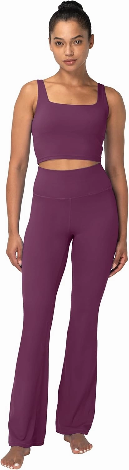 Sunzel Mini Flare Leggings for Women, High Waist Yoga Pants with Tummy Control, Casual Gym Workout Bootcut Leggings