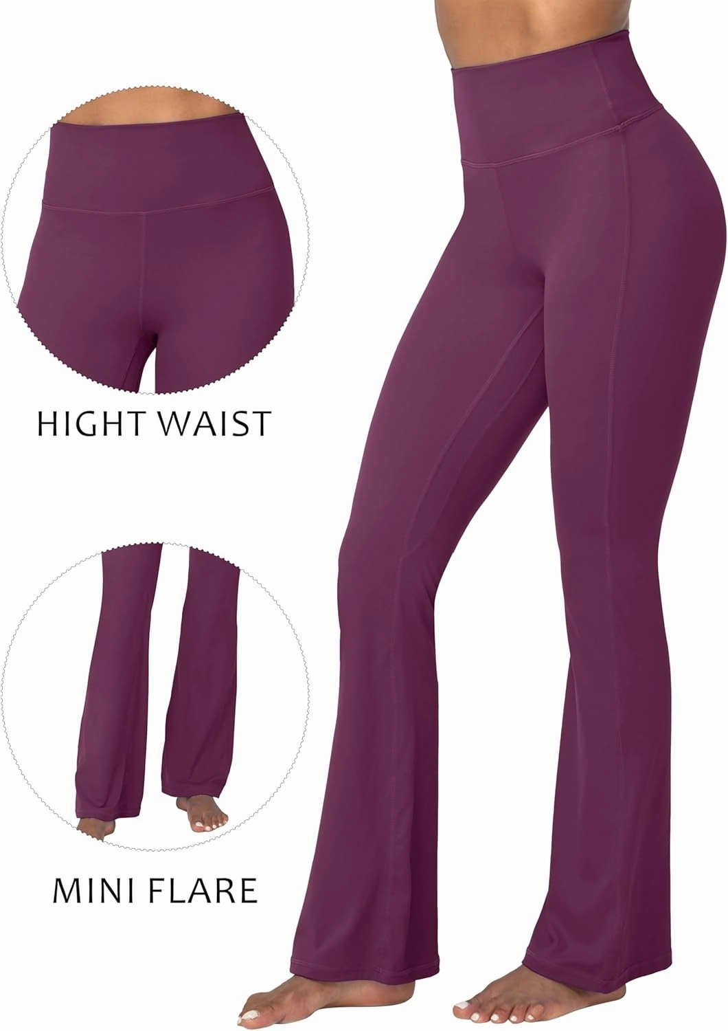 Sunzel Mini Flare Leggings for Women, High Waist Yoga Pants with Tummy Control, Casual Gym Workout Bootcut Leggings