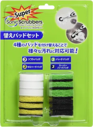Super Sonic Scrubber Replacement Pad Set, Multicolor