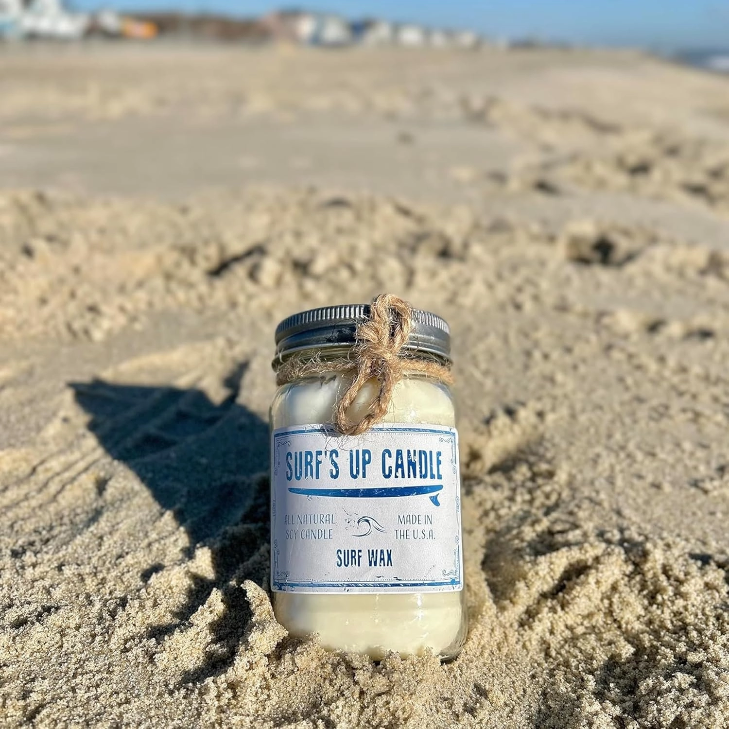 Surf's Up Surf Wax Natural Soy Candles Non Toxic Home Luxury Scents — Coastal Home Decor Scented Candles with 80 Hours Burn Time