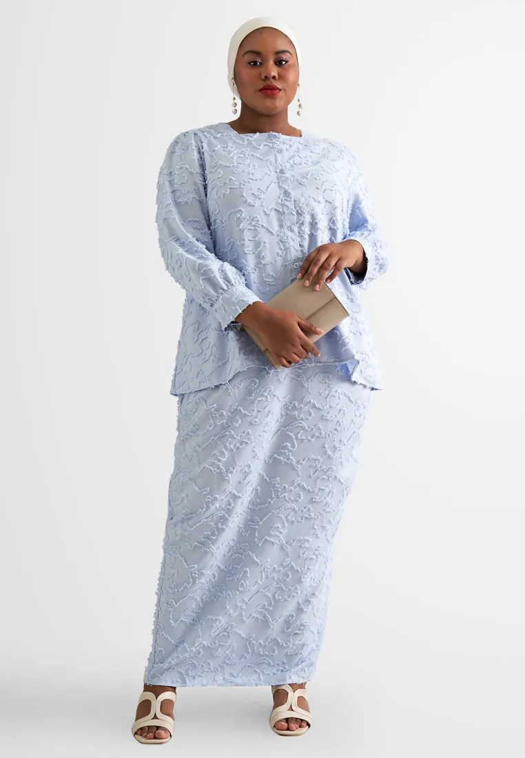 Susila Fluffy Tuft Button Kurung Set