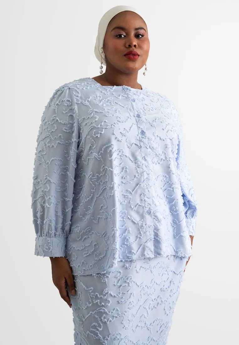 Susila Fluffy Tuft Button Kurung Set