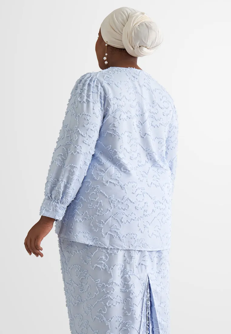 Susila Fluffy Tuft Button Kurung Set