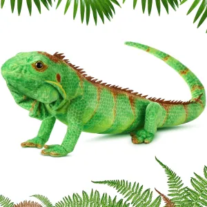Syhood Lizard Stuffed Animals 37.4'' Realistic Plush Toy Lizard Toy Soft Plush Reptile Gift for Boys Girls Animal Lovers Birthday Easter(Emerald Green Iguana)