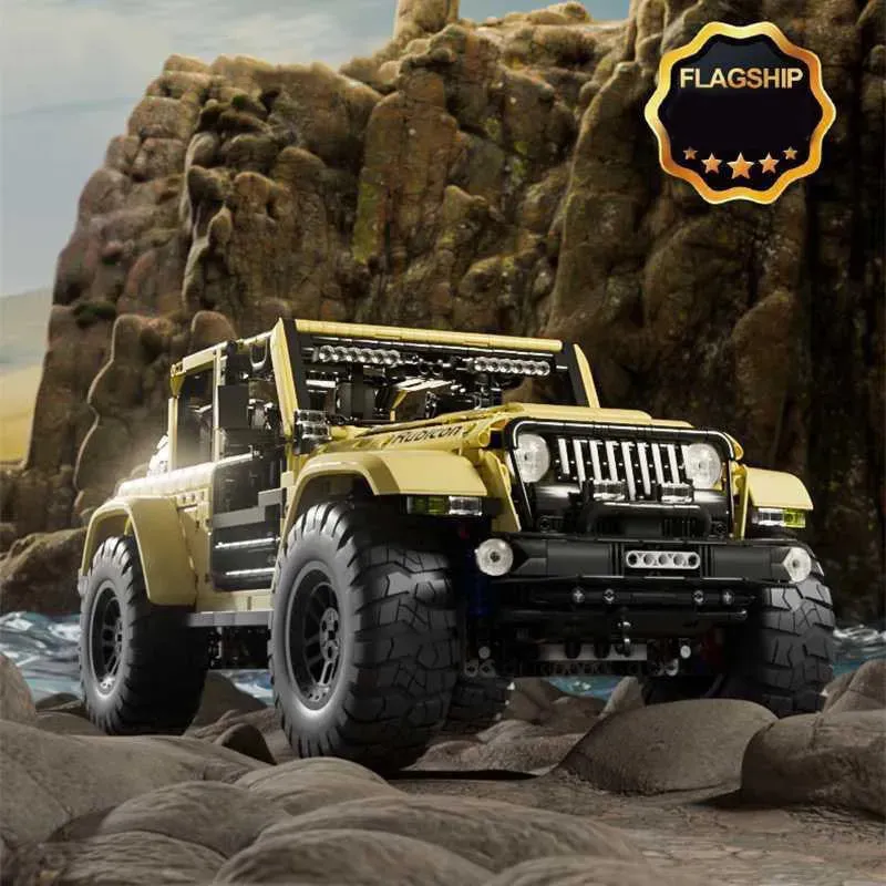Tech MOC RC Jeep Wrangler SUV Car Bricks Toy