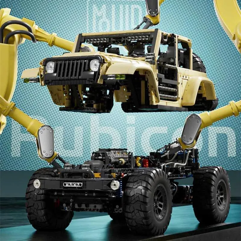Tech MOC RC Jeep Wrangler SUV Car Bricks Toy
