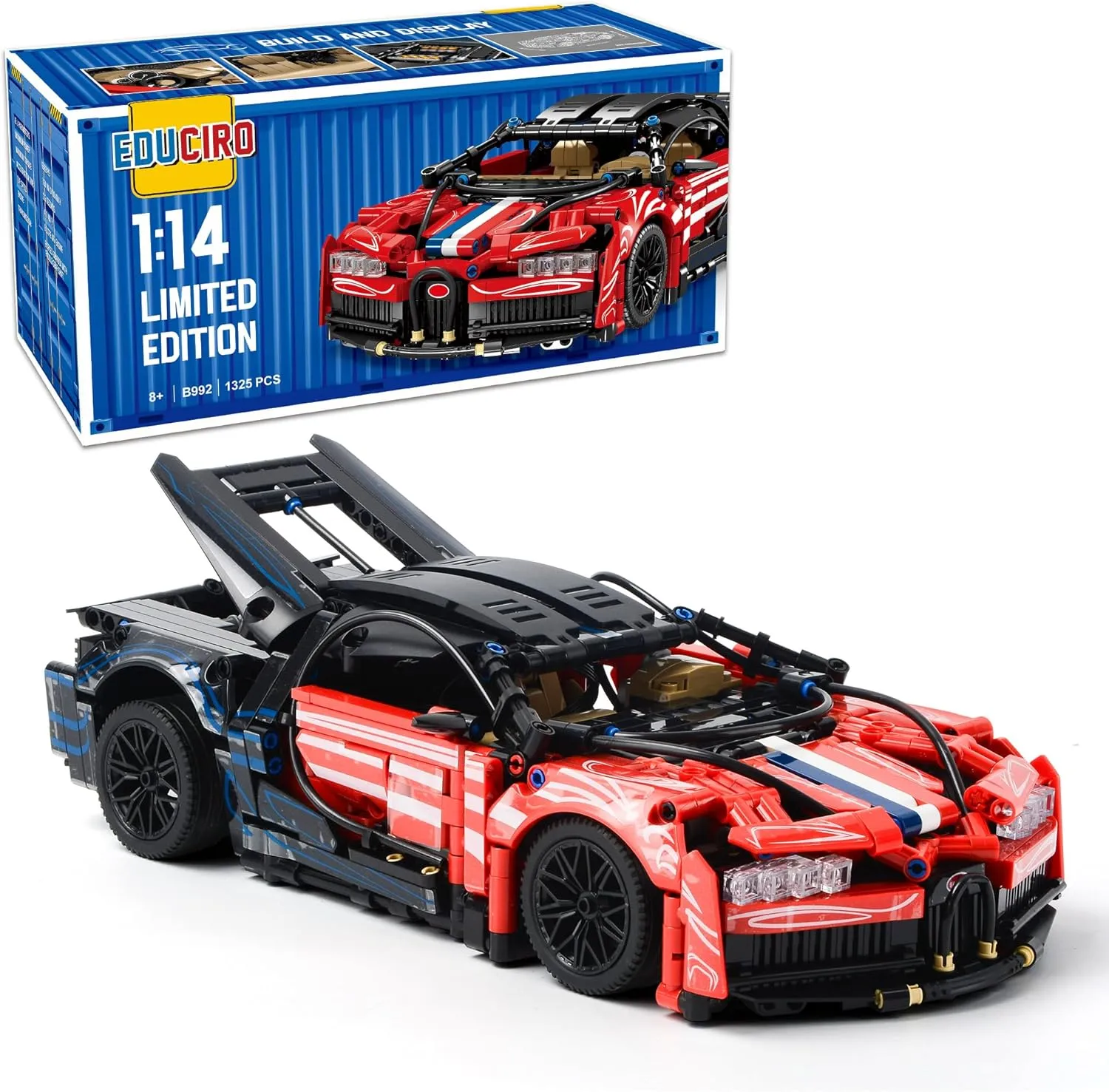 Technic Car Building Set for Adults - Collectible Model Car Building Kit for Boys -1:14 MOC Raceing Car Model Gift for Boys & Girls Age 8-14