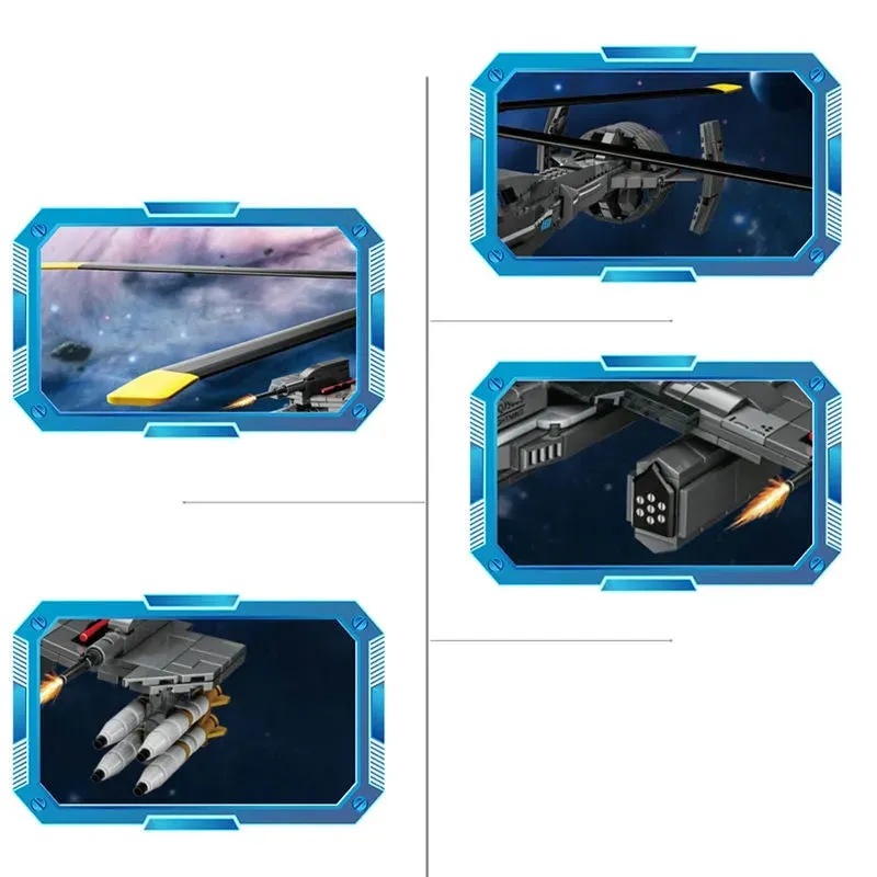 Technic MOC Science Fiction Firewolf Attack Helicopter Bricks Toy