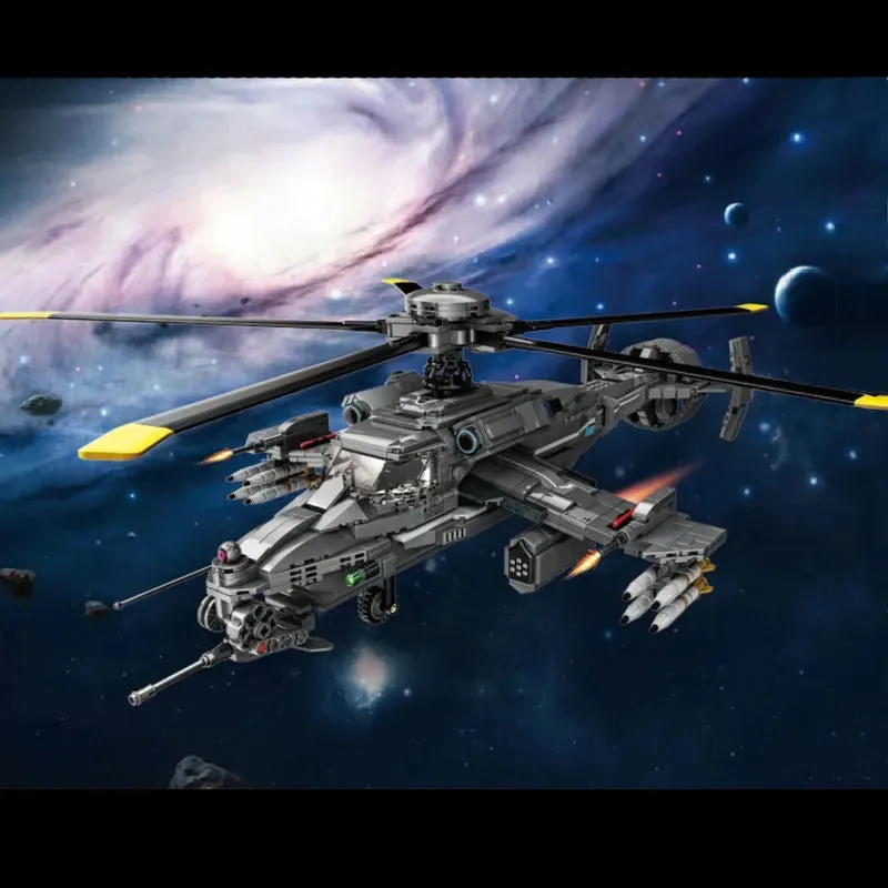 Technic MOC Science Fiction Firewolf Attack Helicopter Bricks Toy