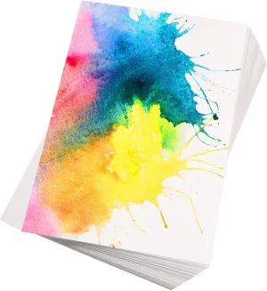 TecUnite 60 Sheets Watercolor Paper Pad Bulk, Hot Press Water Color Pad for Painting Wet Media, Acid-Free 110 Lb/230 GSM Art Drawing Paper for Artists Students Adults(11 x 15 Inch)