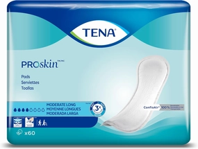 TENA ProSkin Moderate Long Absorbent Pads for Women, Long Length, 180 total