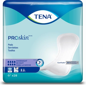 TENA ProSkin Overnight Bladder Leakage Pad for Women, Heavy Absorbency, 28 count