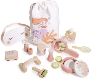 Tender Leaf Toys - Spa Retreat Set - 20 Piece Pretend Play Wood Pamper Set with Drawstring Bag - Develops Social and Language Skills - Age 3 