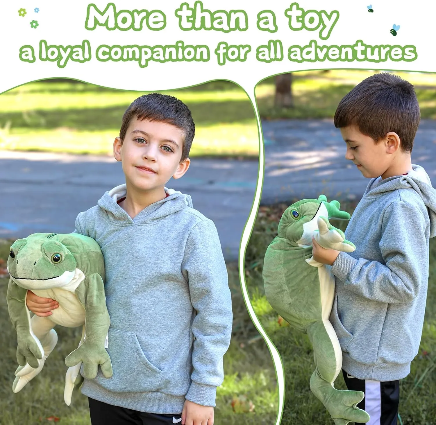 Tezituor Giant Mommy Frog Stuffed Animal with 4 Babies,20.5” Realistic Frog Plush Toy Soft Pillow Adorable Frog Plushies Gifts for Boys Girls