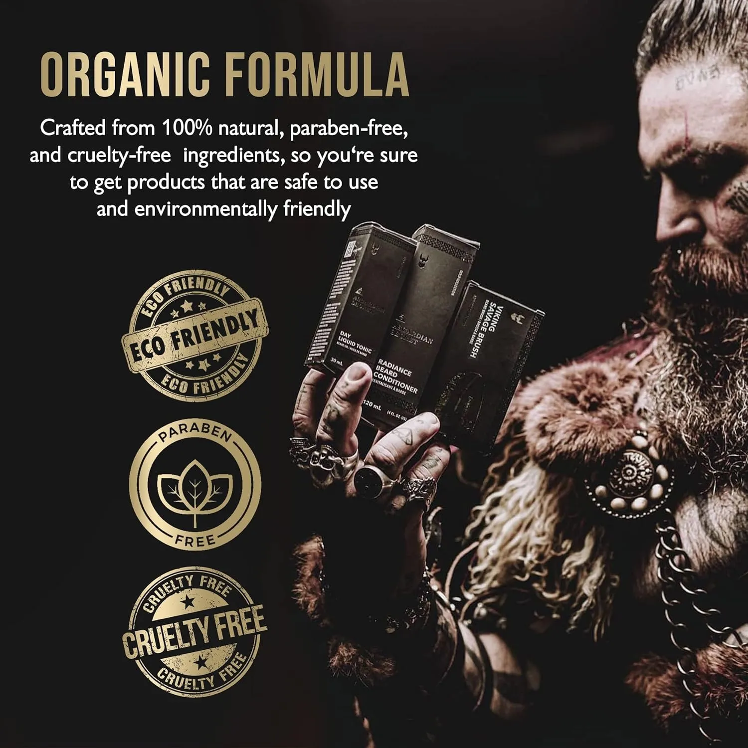 The Beard Struggle Ultimate Beard Growth Kit for Men Balm, Butter, Brush, Comb, Oil, Wash, & Conditioner for Moisturizing Beard - Surtr's Fury, Black Collection