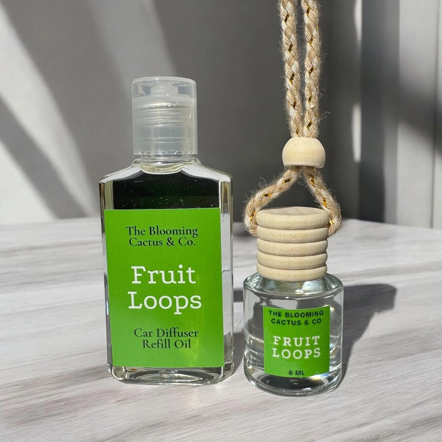 The Blooming Cactus & Co. - Car Diffuser with Refill included | Car scented on the go | Car Air Freshener Hanging | Long Lasting Fragrance | Phthalate Free Fragrance. (Fruit Loops)