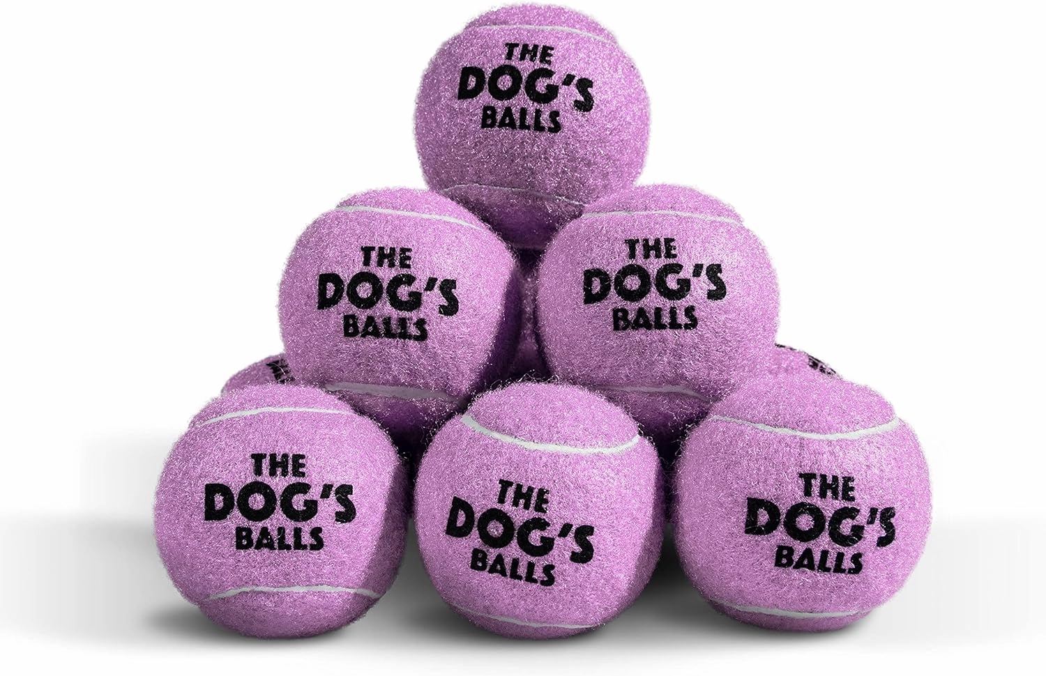 The Dog's Balls 12-Pack Lilac Dog Tennis Balls, 2.5 Inch Diameter Dog Toy, Non-Toxic, Safe for Dogs & Puppies, Medium Size, Unisex, Outdoor Use, Sport, Animal Theme, Portable, Lightweight