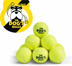 The Dog's Balls, Dog Tennis Balls, 12-Pack Yellow, 2.5 Inches Diameter Dog Toy, Strong Dog & Puppy Ball for Training, Play, Exercise & Fetch