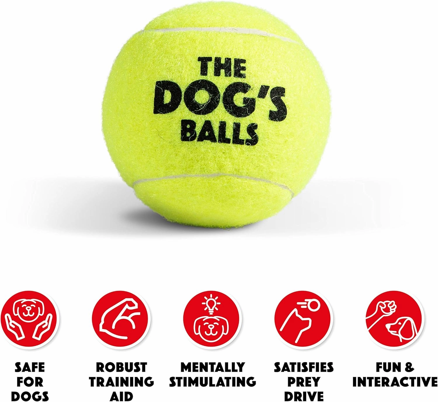 The Dog's Balls, Dog Tennis Balls, 12-Pack Yellow, 2.5 Inches Diameter Dog Toy, Strong Dog & Puppy Ball for Training, Play, Exercise & Fetch