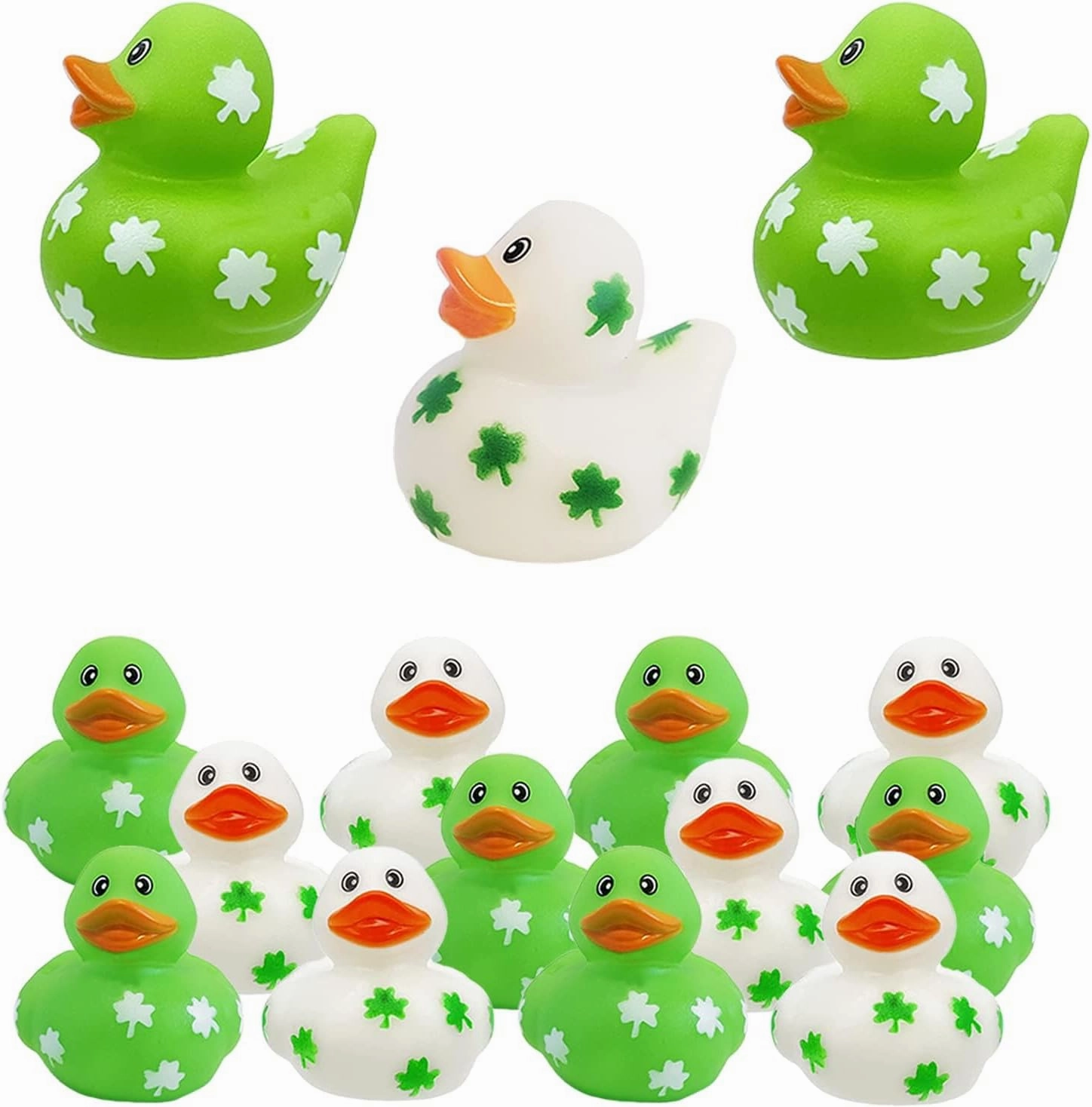 The Dreidel Company St. Patrick's Holiday Rubber Duck Toy Duckies for Kids, Bath Birthday Gifts Baby Showers Summer Beach and Pool Activity, 2" (100-Pack)