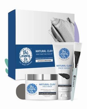The Moms Co. Natural Clay Deep Purifying Face Kit with Clay Face Mask (100 ml) and Clay Face Wash (100 ml)