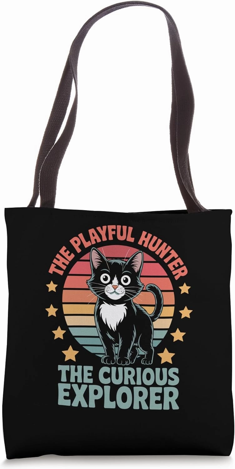 The Playful Hunter The Curious Explorer Cat Lover Feline Pet Tote Bag