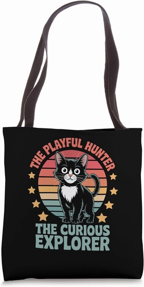 The Playful Hunter The Curious Explorer Cat Lover Feline Pet Tote Bag
