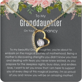 To My Pregnant Granddaughter Necklace - Loving Gift with Special Message - Sentimental Keepsake for Pregnancy Milestone - Forever Love Necklace - 1312HA14