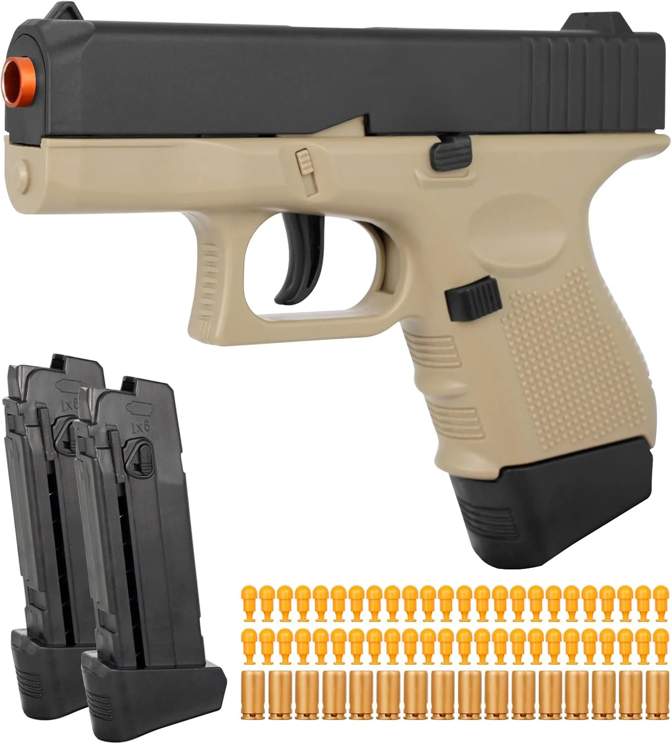Toy Gun, Soft Bullet Gun for Boys, G26 Toy Pistol, Empty Shell Ejecting Toy Gun for Kids, Shooting Game Educational Gun Toy Model, Gift for Kids (Boys&Girls) Age 8  (Sand Color)