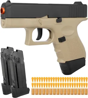 Toy Gun, Soft Bullet Gun for Boys, G26 Toy Pistol, Empty Shell Ejecting Toy Gun for Kids, Shooting Game Educational Gun Toy Model, Gift for Kids (Boys&Girls) Age 8  (Sand Color)