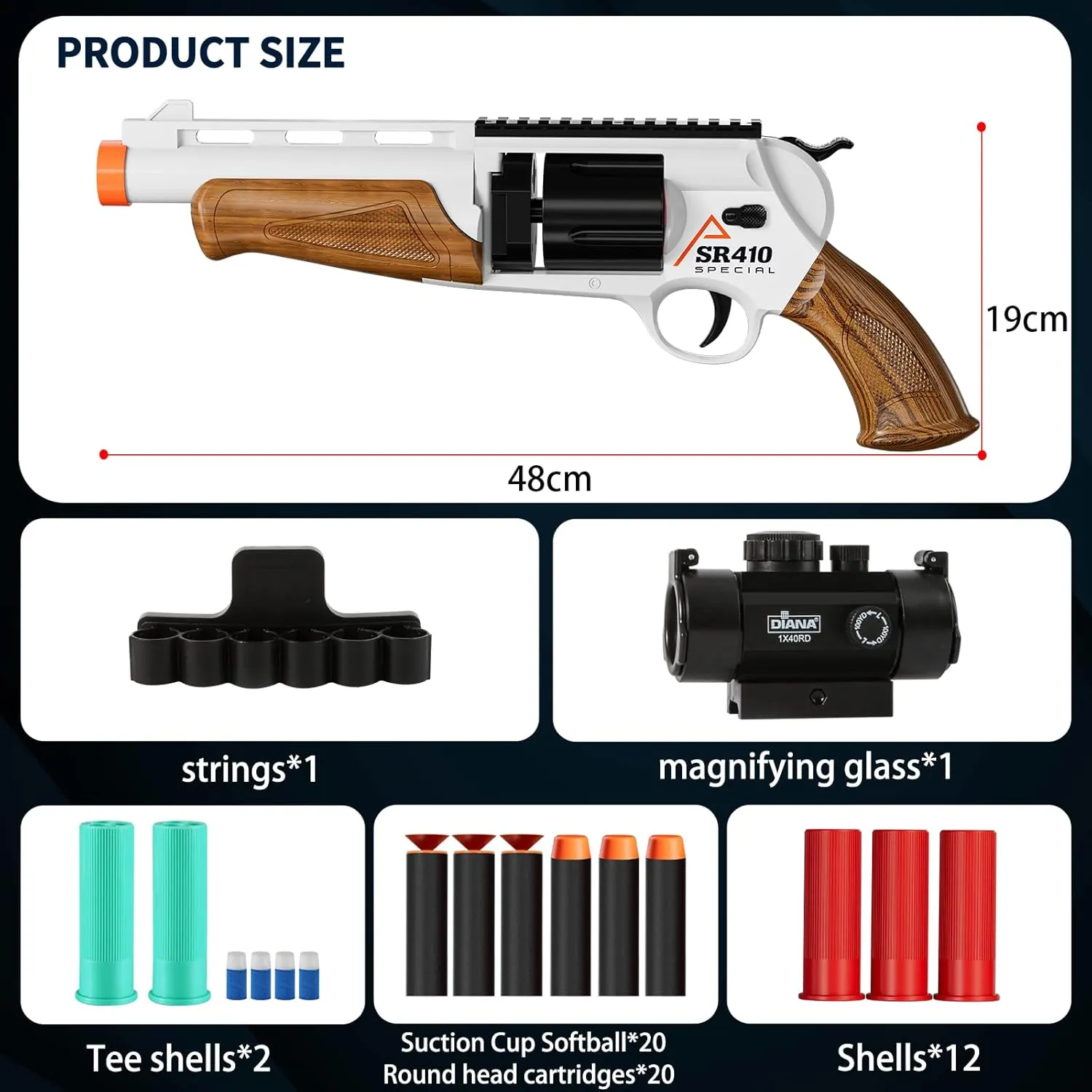 Toy Guns for Boys, Shotgun Foam Blaster, Enhanced Revolver Children Outdoor CS Soft Bullet Toy Rifle, Birthday Xmas Gift for Kids Age 8  (Brown)