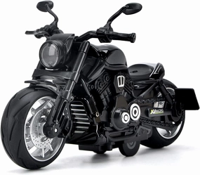 Toy Motorcycle,Pull Back Motorcycle Toy with Sounds and Lights,1:12 Alloy Motorcycle Model for Boys,Pull Back Motorcycle Toys Gift for Boy Girl (Black)