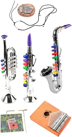 TOYANDONA 1 Set Musical Wind Instrument Creative Saxophone Clarinet and Trumpet for Safe and Durable Educational Playthings for Boys and Develops Musical Skills and Creativity