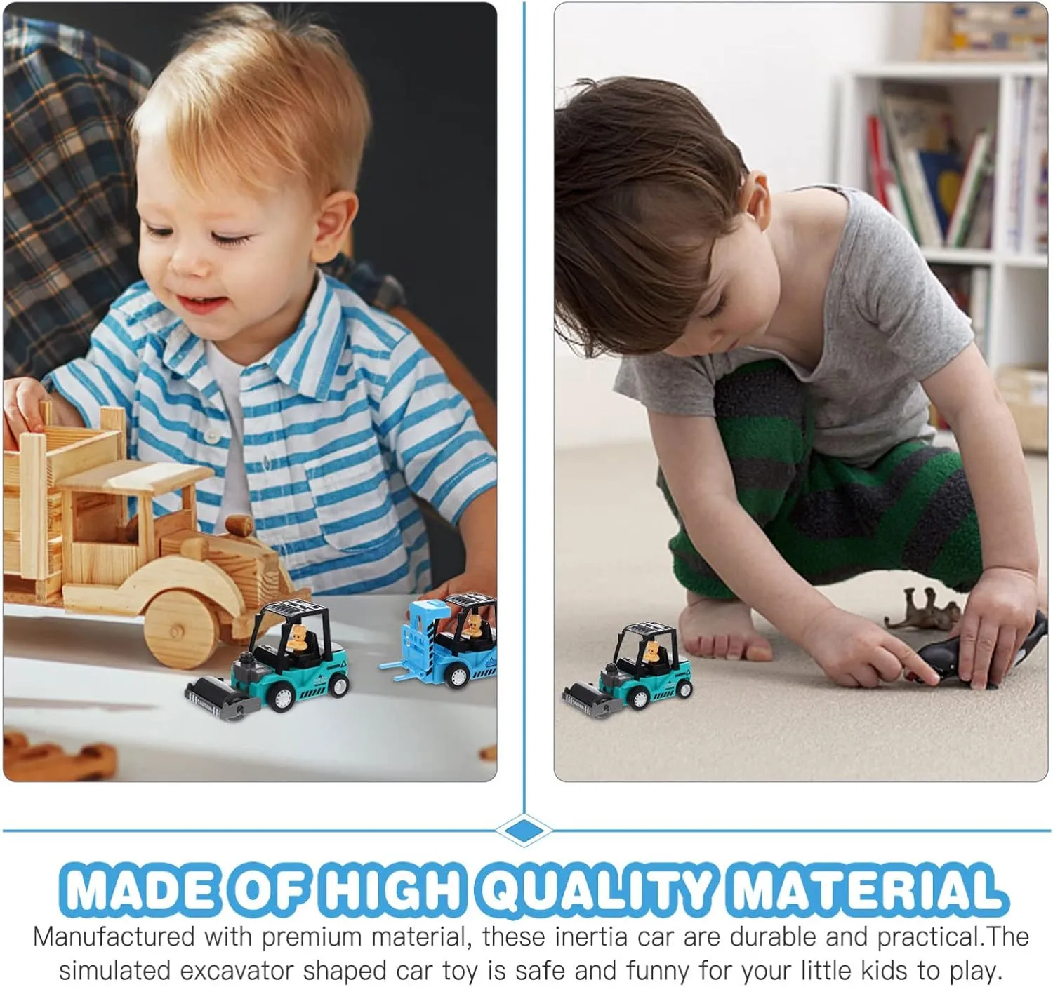 Toyvian Educational Car Model Toys Digger 4pcs Boys and Girls Plastic Car Toy Perfect Present for Boys Girls