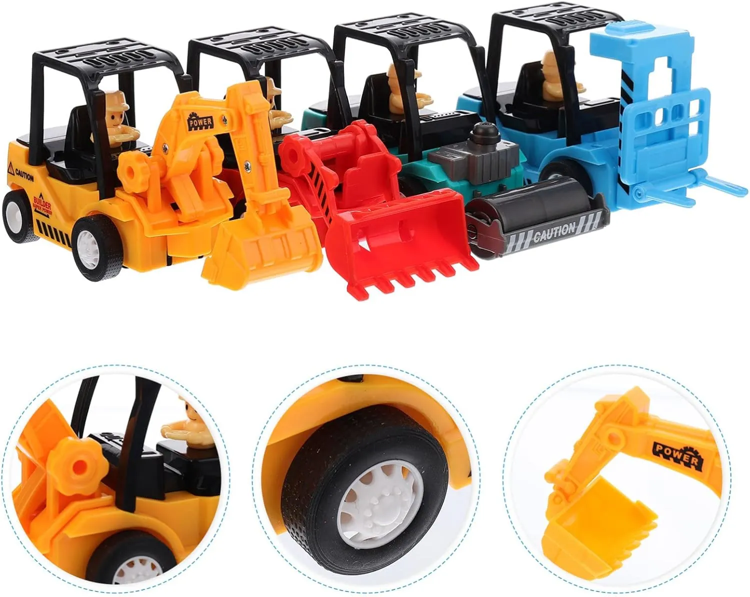Toyvian Educational Car Model Toys Digger 4pcs Boys and Girls Plastic Car Toy Perfect Present for Boys Girls