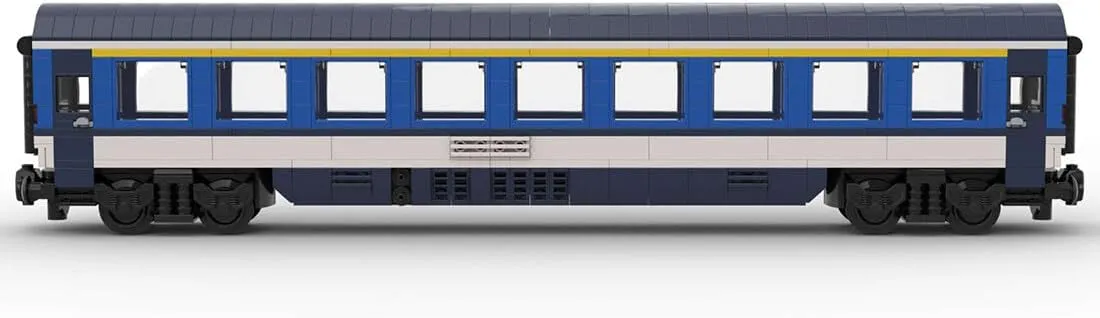 Train Model Building Blocks kit, MOC-97688 Genuine Authorization 6wide Passenger Car 1st Class Model, Gift for teen adult Train Enthusiasts Lovers, 688pcs, Type2