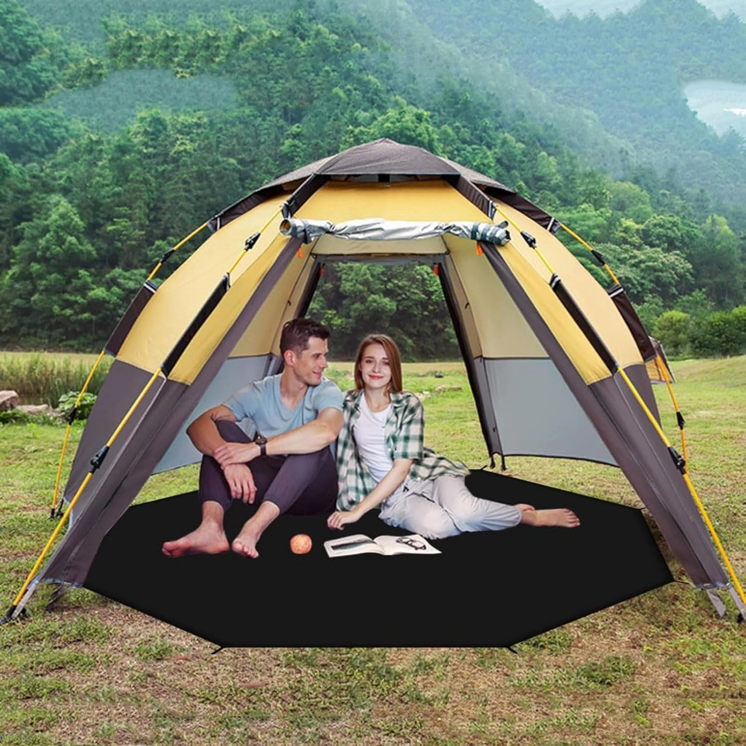 Trampoline Shade Cover, Trampoline Spring Cover, Trampoline Accessories, 6ft,8ft,10ft,12ft,14ft,16ft, Sun-Protection Trampolines Canopy, Anti-UV Trampolines Sunshade Accessories, Black,16ft~12