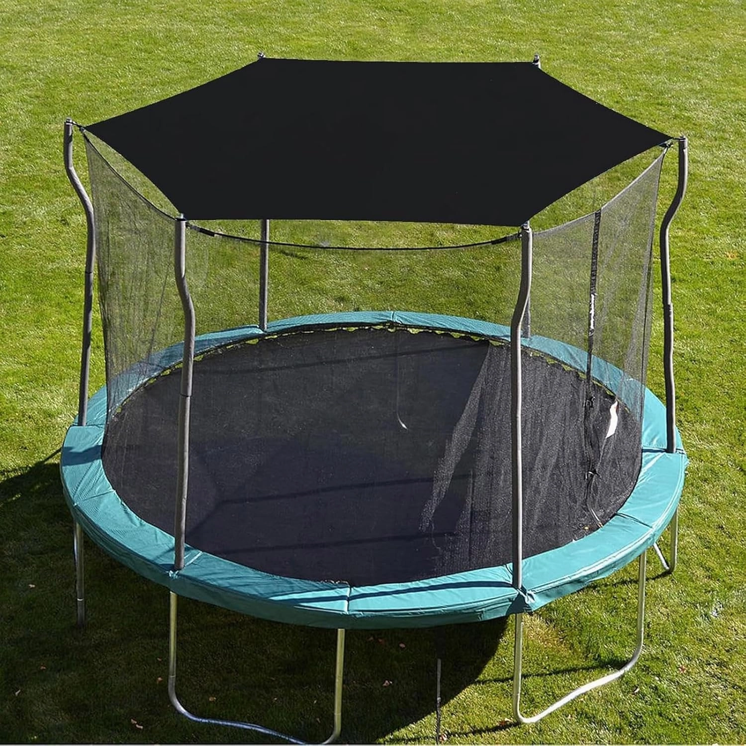 Trampoline Shade Cover, Trampoline Spring Cover, Trampoline Accessories, 6ft,8ft,10ft,12ft,14ft,16ft, Sun-Protection Trampolines Canopy, Anti-UV Trampolines Sunshade Accessories, Black,16ft~12