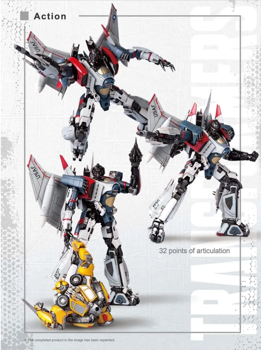 Transformers Blitzwing Figure Model Kit – Phantom II Fighter Easy to Assemble 3D Articulated Action Figure Pre Painted Collectible Series Toys Hobby 08101