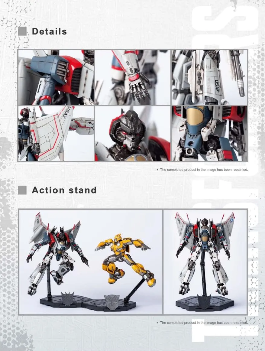 Transformers Blitzwing Figure Model Kit – Phantom II Fighter Easy to Assemble 3D Articulated Action Figure Pre Painted Collectible Series Toys Hobby 08101