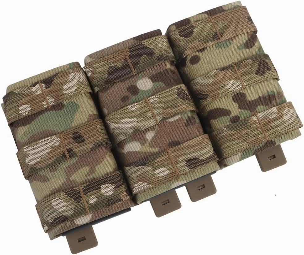 Triple Tall 5.56 Molle Mag Pouch for Tactical Chest Rig with Quick Release Inset Set