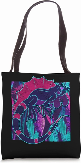 Tropical Reptile Animal Lizard Lover 90s Vaporwave Iguana Tote Bag