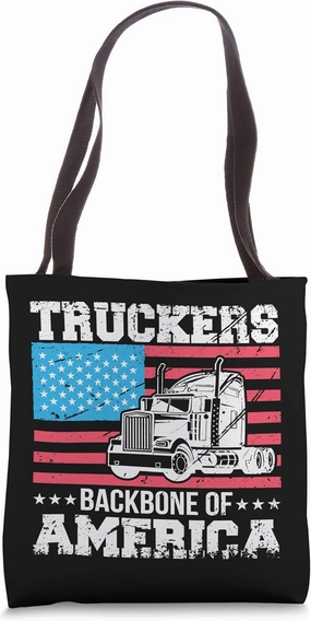 Truckers Backbone Of America Patriotic Flag Trucker Life Tote Bag