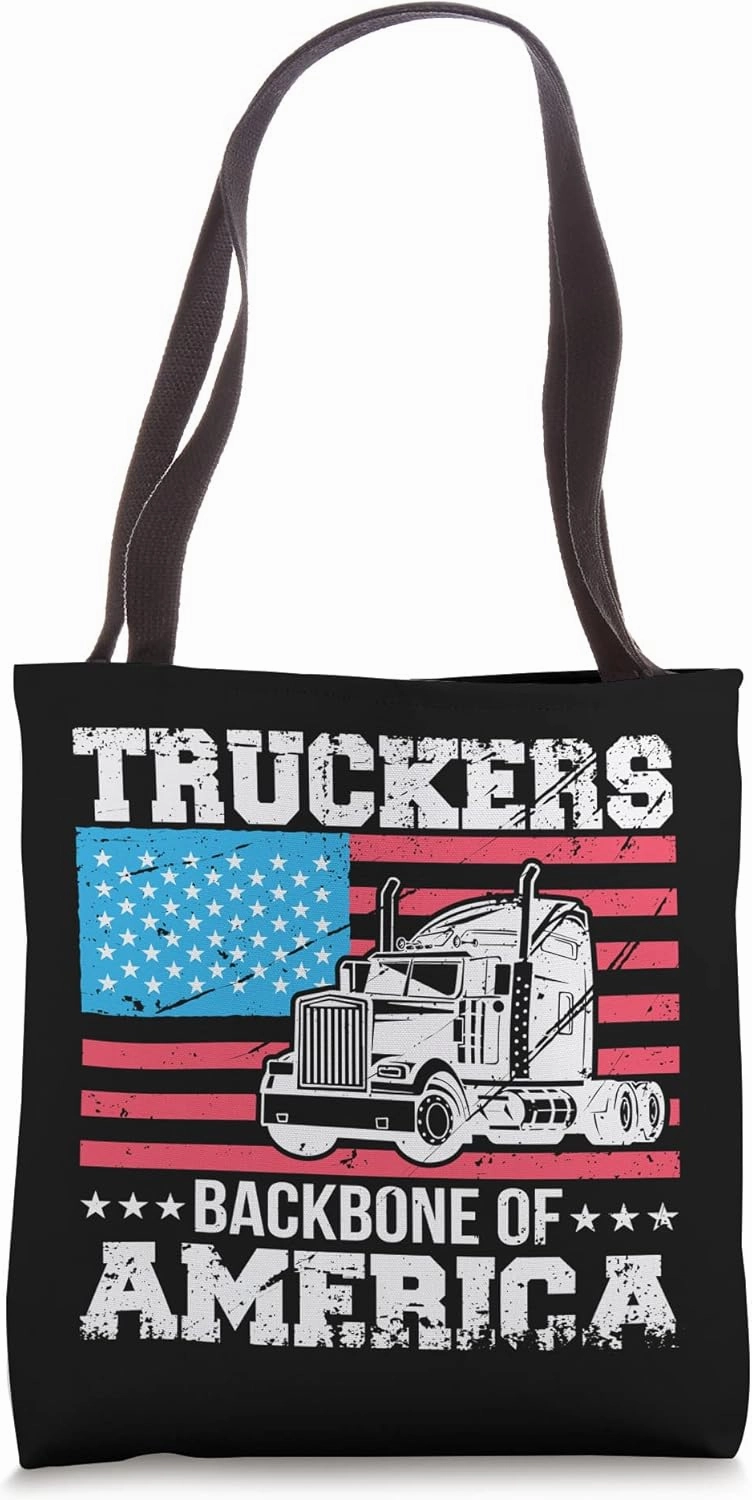 Truckers Backbone Of America Patriotic Flag Trucker Life Tote Bag