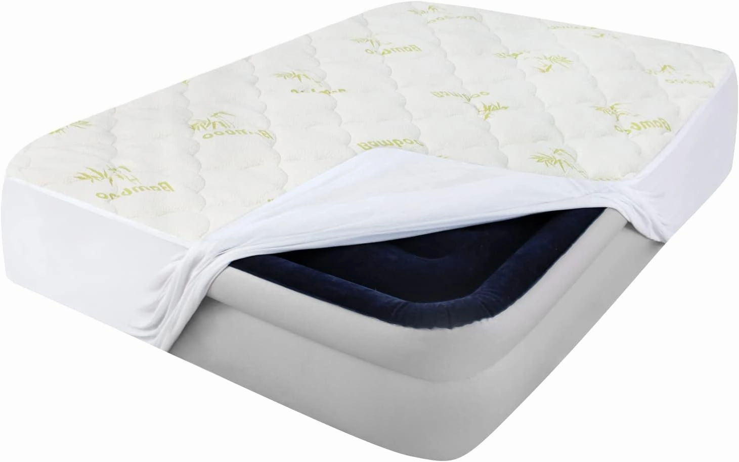 Twin Mattress Cover Air Mattress Topper, Viscose Made from Bamboo Mattress Pad for Kids, Soft Breathable and Noiseless Pillow Top Mattress Fits up to 16 inch