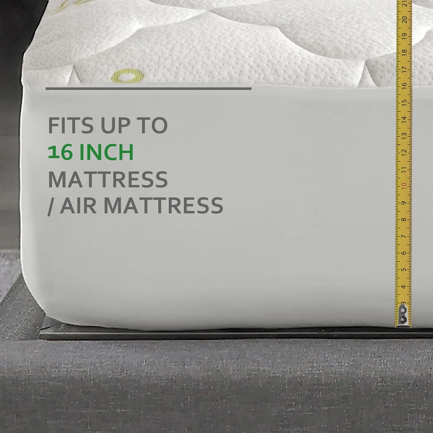 Twin Mattress Cover Air Mattress Topper, Viscose Made from Bamboo Mattress Pad for Kids, Soft Breathable and Noiseless Pillow Top Mattress Fits up to 16 inch