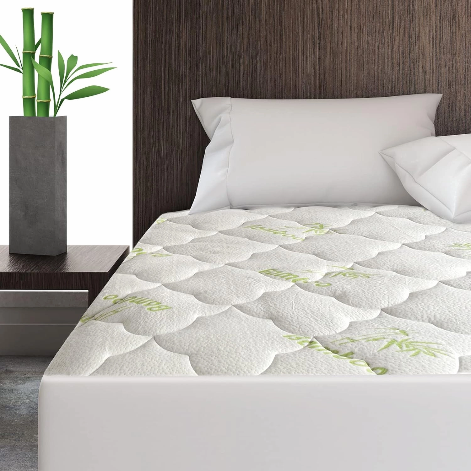 Twin Mattress Cover Air Mattress Topper, Viscose Made from Bamboo Mattress Pad for Kids, Soft Breathable and Noiseless Pillow Top Mattress Fits up to 16 inch